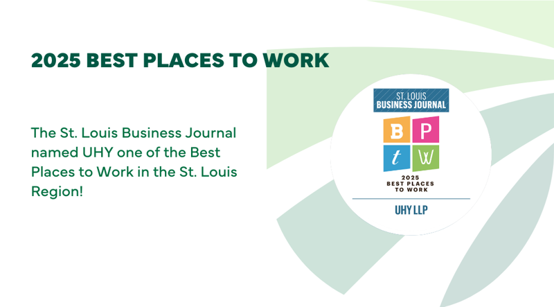 UHY Named One of 2025 Best Places to Work for in St. Louis