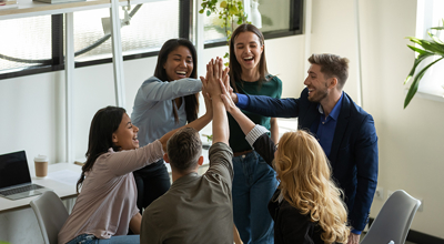 Office Workers Celebrating BPTW Winner