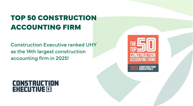 UHY Named A 2025 Top 50 Construction Accounting Firm