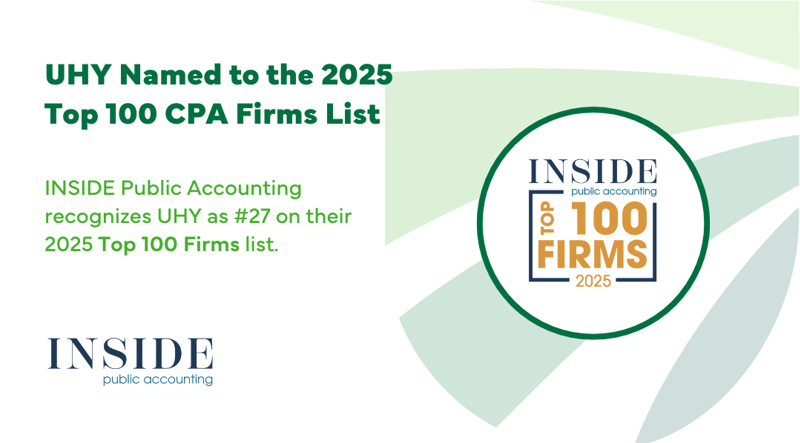 UHY Named to Top 100 CPA Firms by Inside Public Accounting